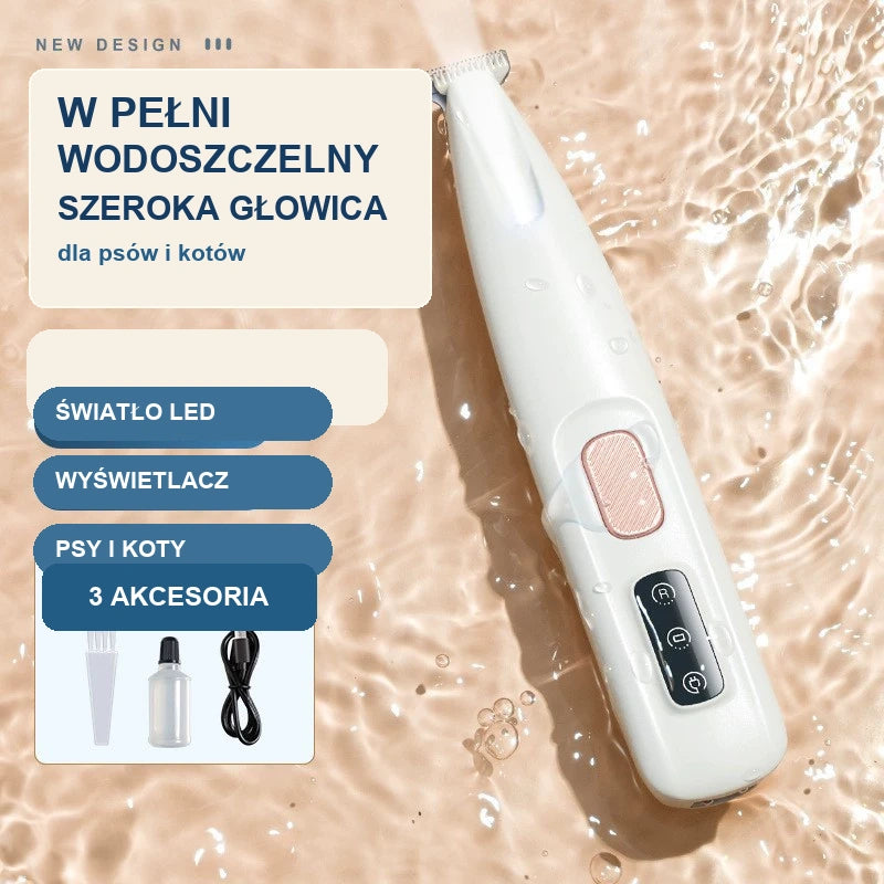 [supplier-water] Wodoodporny trymer LED do psów i kotów