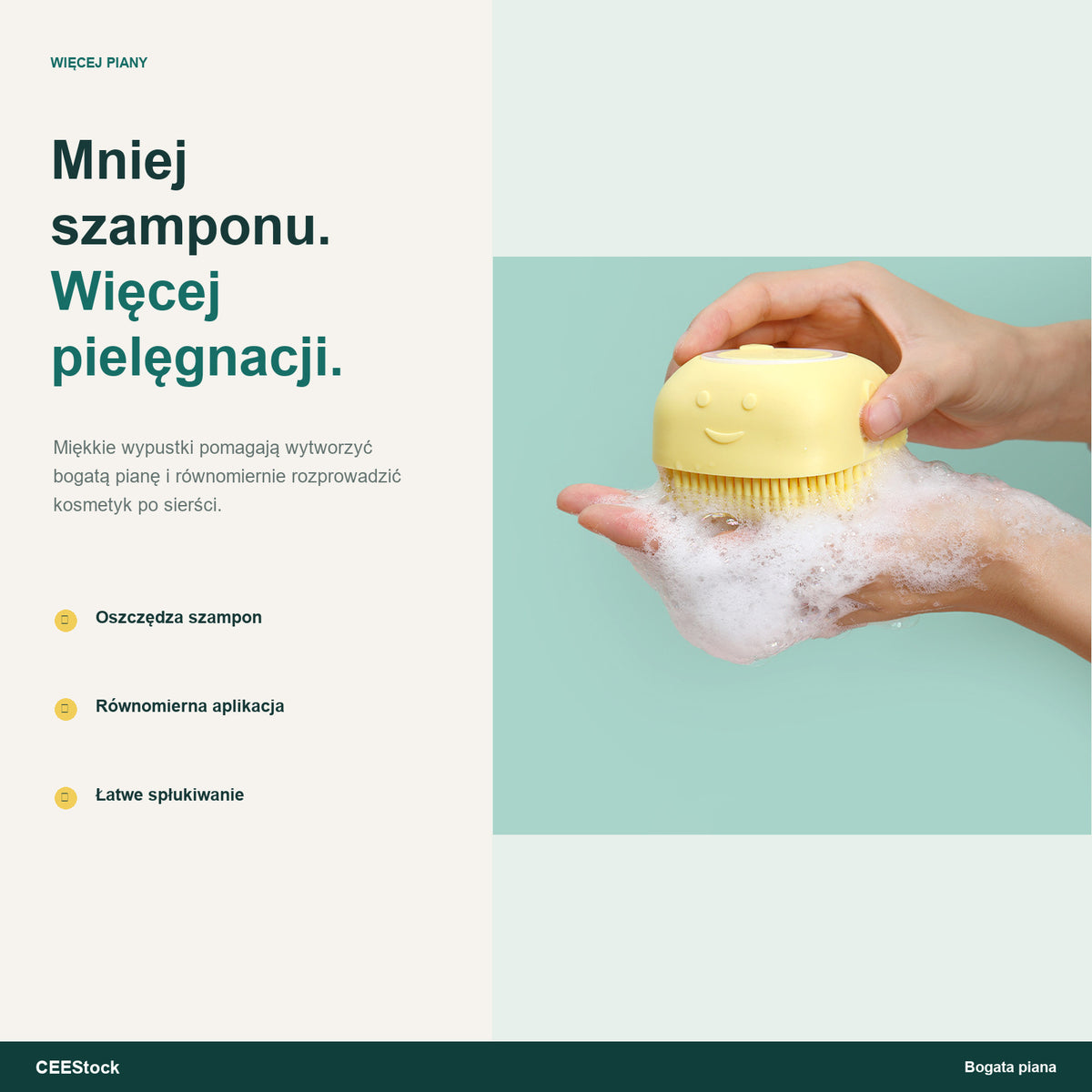 Duża ilość piany podczas kąpieli psa i kota