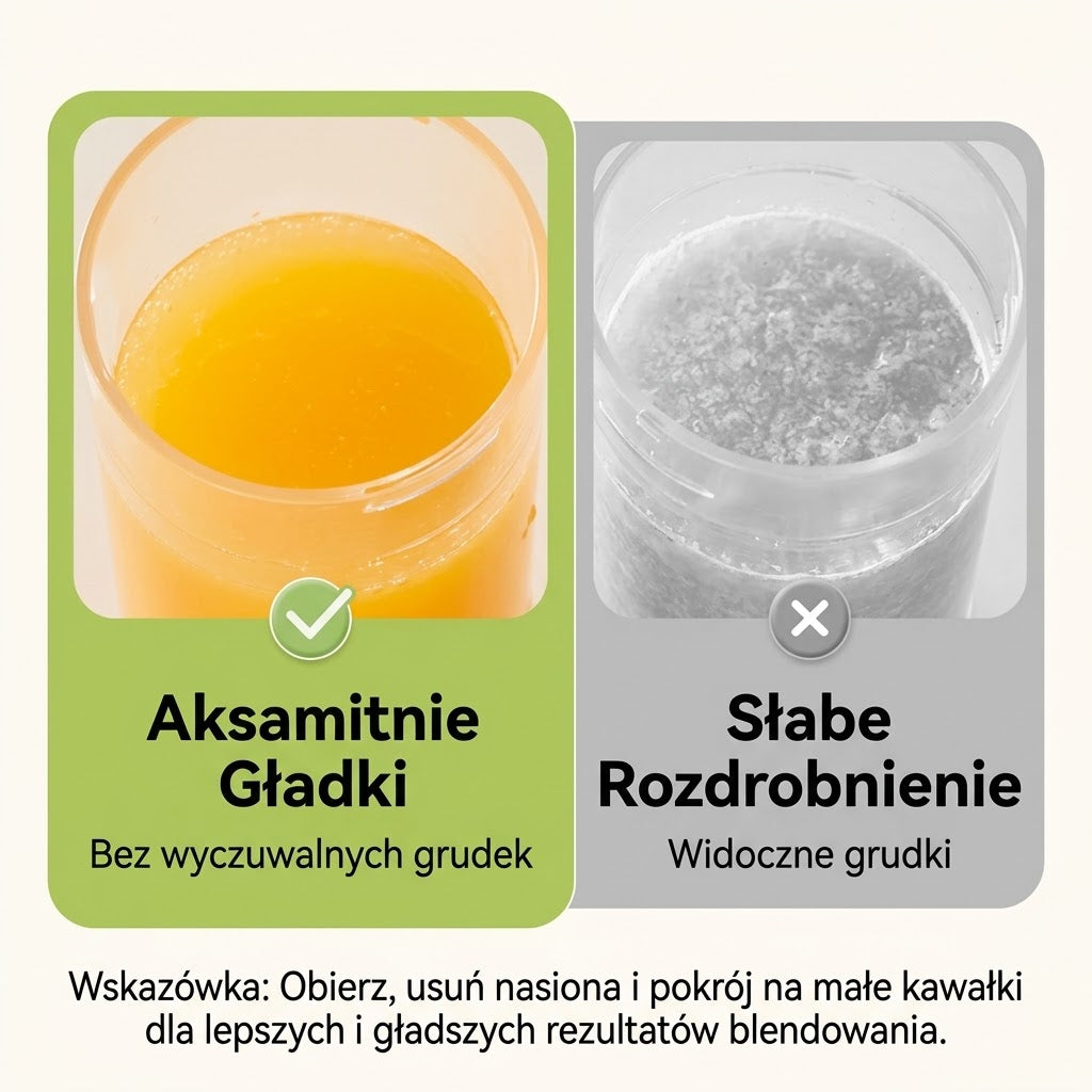 Blender przenośny — porównanie konsystencji napojów