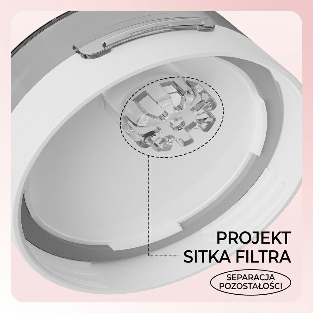 Blender przenośny — schemat sitka w pokrywie