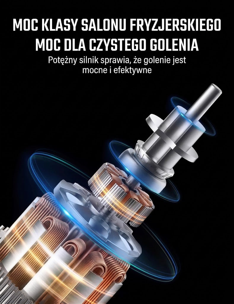 Trymer elektryczny — schemat silnika wewnątrz urządzenia