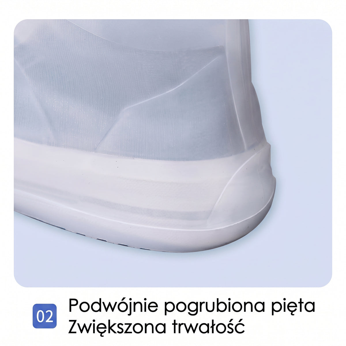Nakładki na buty — zbliżenie pięty