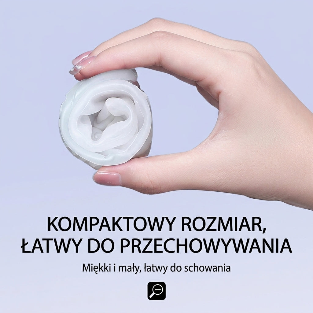 Nakładki na buty — zwinięta nakładka trzymana w dłoni