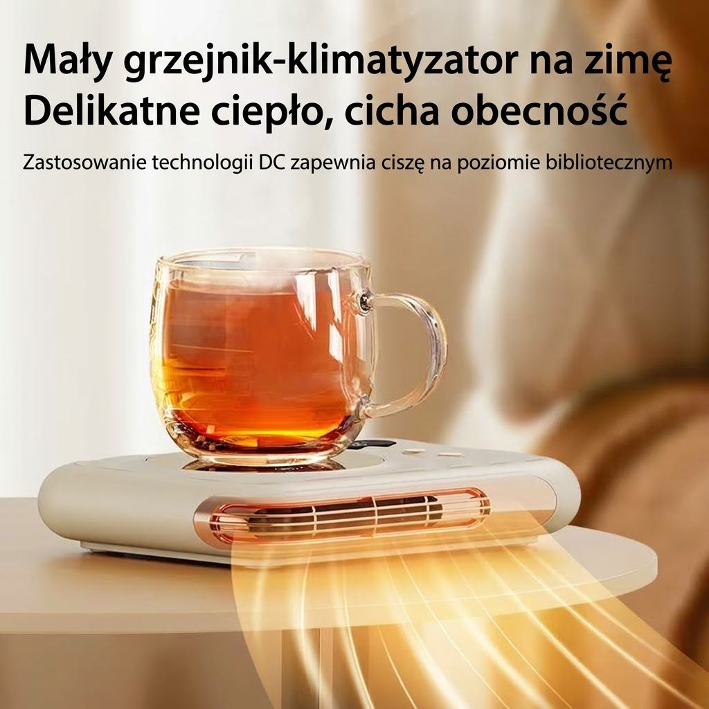 WarmDesk™ 2w1 – Inteligentny Podgrzewacz do Kubków i Ogrzewacz Dłoni na Biurko。