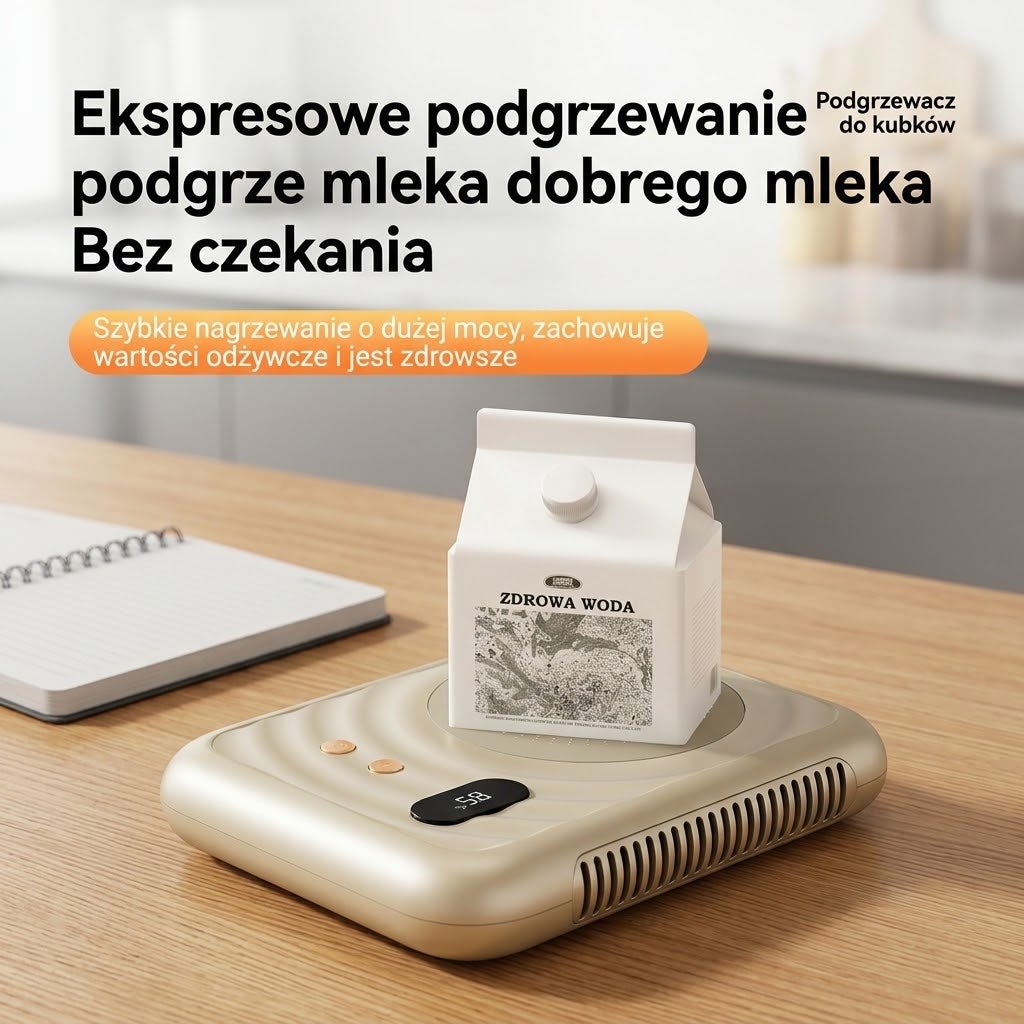 WarmDesk™ 2w1 – Inteligentny Podgrzewacz do Kubków i Ogrzewacz Dłoni na Biurko。