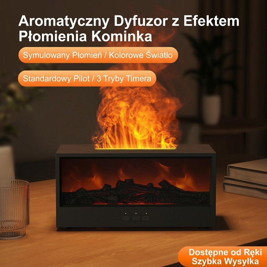 🔥FlameGlow™ – Dyfuzor Zapachowy z Efektem Żywego Płomienia LED