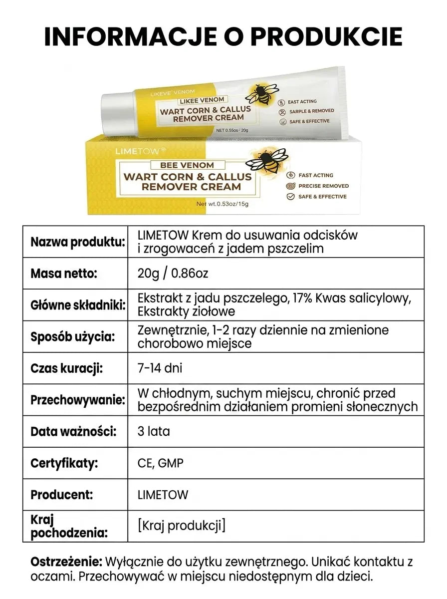 Krem na Odciski i Modzele z Jadem Pszczelim