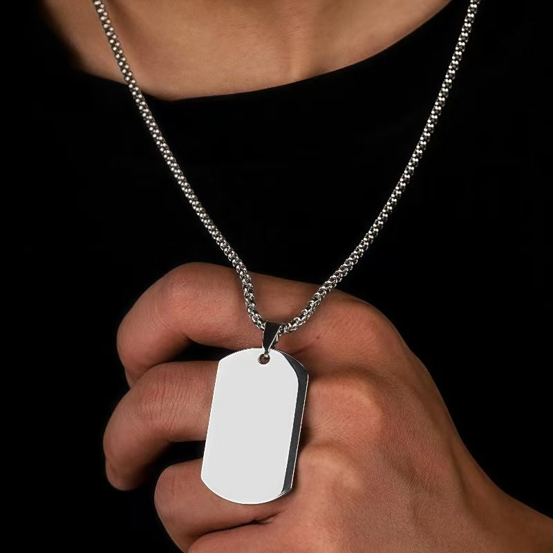 Personalizowany Czarny Nieśmiertelnik Męski z Grawerem – Stal Chirurgiczna 316L w Pudełku Prezentowym