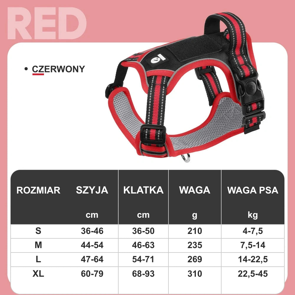 Regulowane szelki dla psa